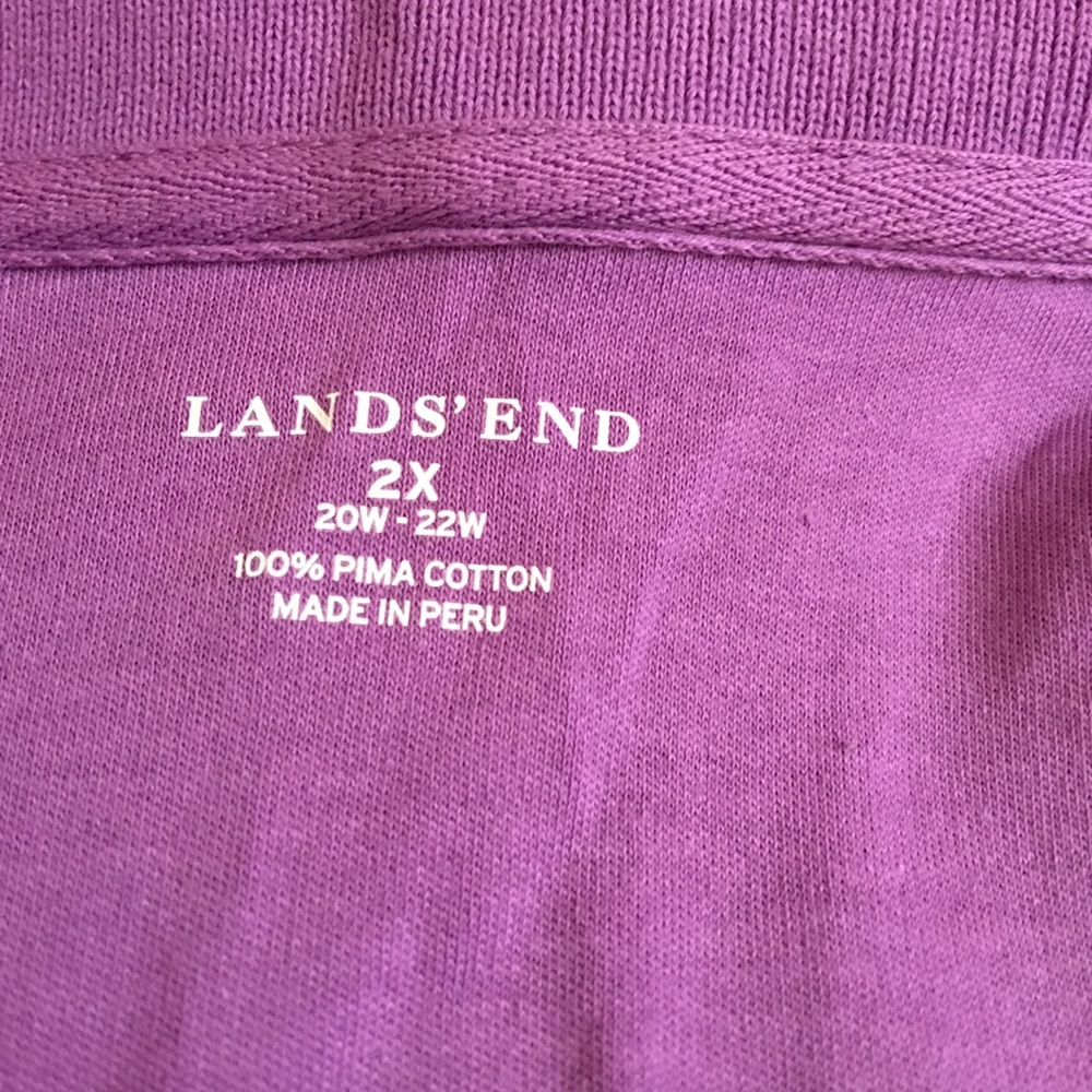 LANDS END Pima ladies polo shirt purple 2X - Picture 3 of 4